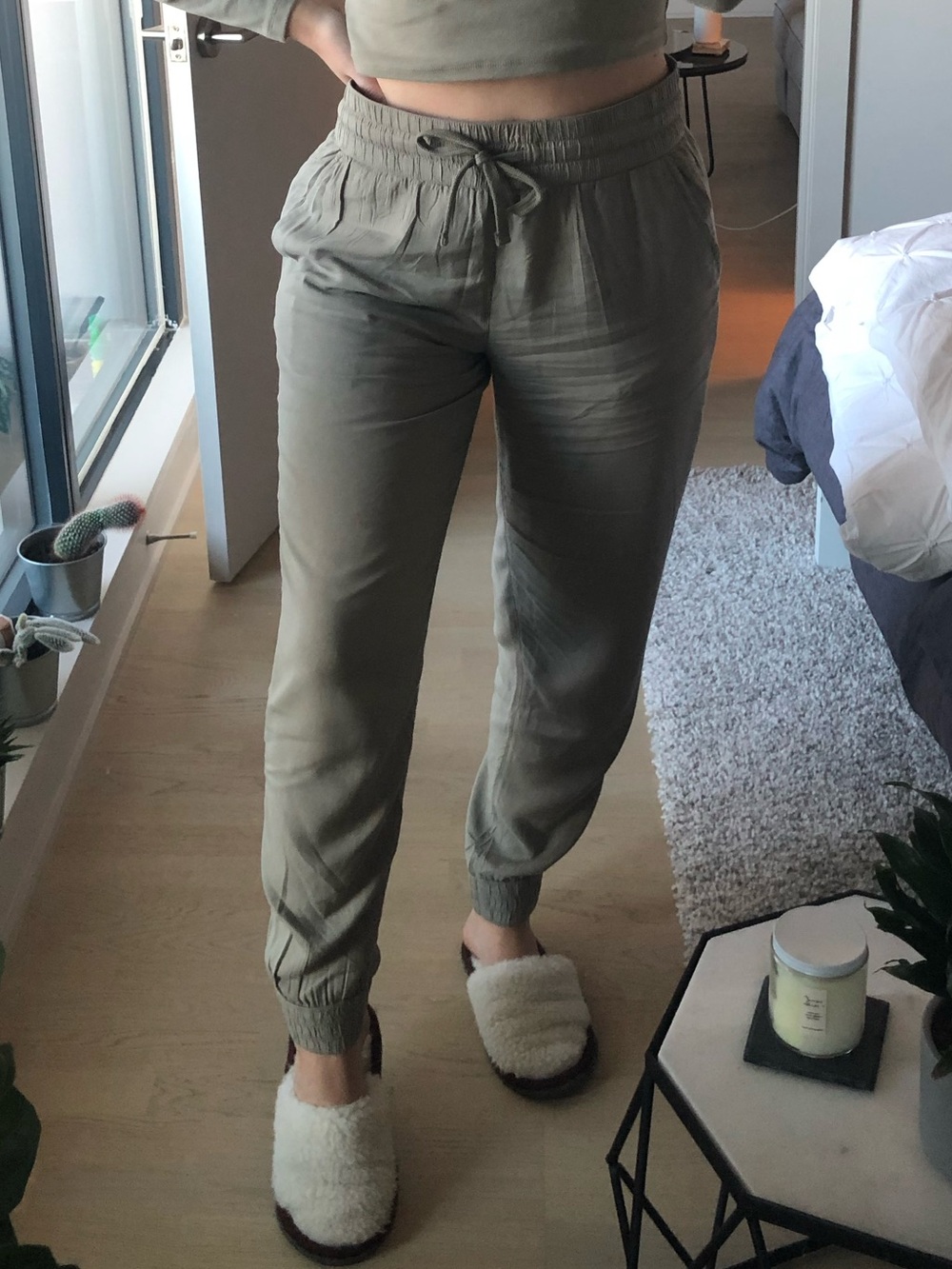 Sunday Best Olive Green Drawstring Joggers